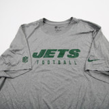New York Jets Nike NFL On Field Short Sleeve Shirt Men's Gray New 3XL-TOPS-165642