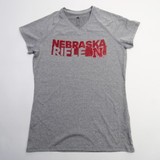 Nebraska Cornhuskers adidas Climalite Short Sleeve Shirt Women's Gray Used XS TOPS-166031