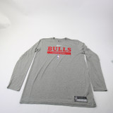 Chicago Bulls Nike NBA Authentics Long Sleeve Shirt Men's Gray Used XLT TOPS-163613