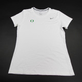 Oregon Ducks Nike Dri-Fit Short Sleeve Shirt Women's White Used L-TOPS-167401