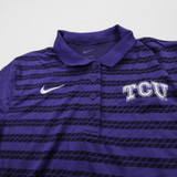 TCU Horned Frogs Nike Dri-Fit Polo Women's Purple/Striped Used S-TOPS-167528