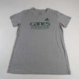 Miami Hurricanes adidas Aeroready Short Sleeve Shirt Women's Gray New-TOPS-167910