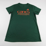 Miami Hurricanes adidas Aeroready Short Sleeve Shirt Women's Green New 2XL-TOPS-167914