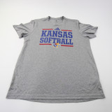 Kansas Jayhawks adidas Short Sleeve Shirt Men's Gray Used L TOPS-168408
