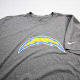 Los Angeles Chargers Nike Dri-Fit Short Sleeve Shirt Men's Gray Used XXL TOPS-168443