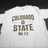 CSU Rams Under Armour Short Sleeve Shirt Men's White Used M TOPS-168753