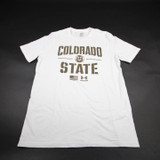 CSU Rams Under Armour Short Sleeve Shirt Men's White Used M TOPS-168753