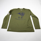 LA Rams Nike NFL On Field Long Sleeve Shirt Men's Olive Used L TOPS-170561