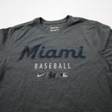 Miami Marlins Nike MLB Authentic Short Sleeve Shirt Men's Dark Gray Used L TOPS-171364