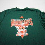 Miami Hurricanes adidas Aeroready Short Sleeve Shirt Men's Green New 2XL-TOPS-171567