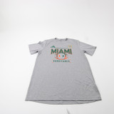 Miami Hurricanes adidas Short Sleeve Shirt Men's Gray New S-TOPS-171522