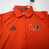 Miami Hurricanes adidas Polo Women's Orange New with Tags S TOPS-173457