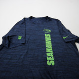 Seattle Seahawks Nike NFL On Field Short Sleeve Shirt Men's Navy/Heather Used XL-TOPS-173463