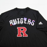 Rutgers Scarlet Knights adidas Aeroready Short Sleeve Shirt Men's Black Used L-TOPS-173672