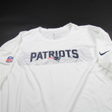 New England Patriots Nike NFL On Field Long Sleeve Shirt Men's White New 3XL-TOPS-173236