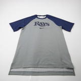 Tampa Bay Rays Nike MLB Authentic Dri-Fit Short Sleeve Shirt Men's Used Gray/Navy S-TOPS-173899