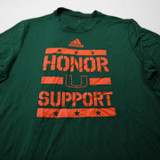 Miami Hurricanes adidas Aeroready Short Sleeve Shirt Men's Green Used L TOPS-173971