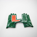Miami Hurricanes adidas Freak Gloves - Receiver Men's Green/Orange New 4XL-EQPT-006642