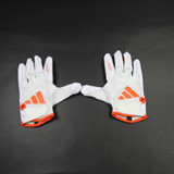 Miami Hurricanes adidas adizero Gloves - Receiver Men's White/Orange New 3XL-EQPT-006637
