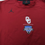 Oklahoma Sooners Air Jordan Dri-Fit Long Sleeve Shirt Men's Crimson Used 2XL-TOPS-174551