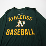 Oakland Athletics Nike MLB Authentic Long Sleeve Shirt Men's Green Used 2XL-TOPS-174906