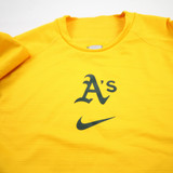 Oakland Athletics Nike MLB Authentic Long Sleeve Shirt Men's Gold Used M-TOPS-175186