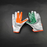 Miami Hurricanes adidas adizero Gloves - Receiver Men's White/Orange New-EQPT-006571