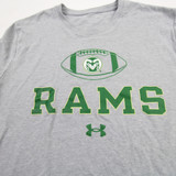 CSU Rams Under Armour Short Sleeve Shirt Men's Gray Used M TOPS-176028