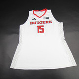 Rutgers Scarlet Knights adidas Practice Jersey - Basketball Women's Used White/Red XL-JRSY-010707