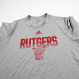Rutgers Scarlet Knights adidas Aeroready Short Sleeve Shirt Men's Used Gray/Heather 2XL-TOPS-176669