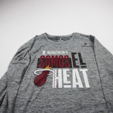 Miami Heat Fanatics Long Sleeve Shirt Men's Gray Used LT TOPS-182668