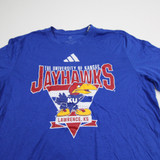 Kansas Jayhawks adidas Short Sleeve Shirt Men's Blue Used S TOPS-176105