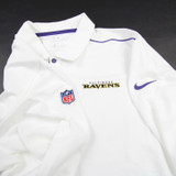 Baltimore Ravens Nike NFL On Field Polo Men's White Used XXL TOPS-176618