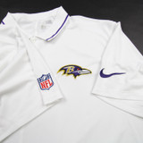Baltimore Ravens Nike NFL On Field Dri-Fit Polo Men's White Used XXL TOPS-177395