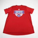 Kansas Jayhawks adidas Aeroready Short Sleeve Shirt Men's Red Used XL TOPS-177647
