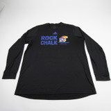 Kansas Jayhawks adidas Long Sleeve Shirt Men's Black Used XLT TOPS-177531