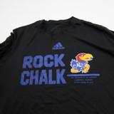 Kansas Jayhawks adidas Long Sleeve Shirt Men's Black Used XLT TOPS-177531
