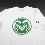 CSU Rams Under Armour Short Sleeve Shirt Men's White Used M TOPS-178483