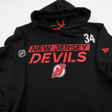 New Jersey Devils Fanatics NHL Pro Authentics Sweatshirt Men's Black Used L TOPS-180290