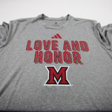 Miami RedHawks adidas Short Sleeve Shirt Men's Gray Used XL TOPS-181679