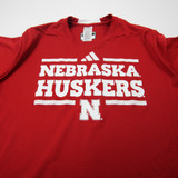 Nebraska Cornhuskers adidas Short Sleeve Shirt Men's Red Used XXL TOPS-183094