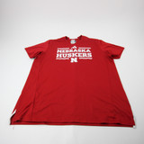 Nebraska Cornhuskers adidas Short Sleeve Shirt Men's Red Used XXL TOPS-183094