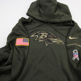 Baltimore Ravens Nike NFL On Field Sweatshirt Men's Olive Used XXL TOPS-186582