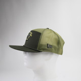 Carolina Panthers New Era 9fifty Snap-Back Hat Unisex Olive Used LXL HATS-017835