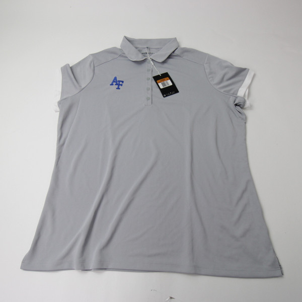 Air Force Falcons Nike Golf Dri-Fit Polo Women's Light Gray New 2XL-TOPS-126292