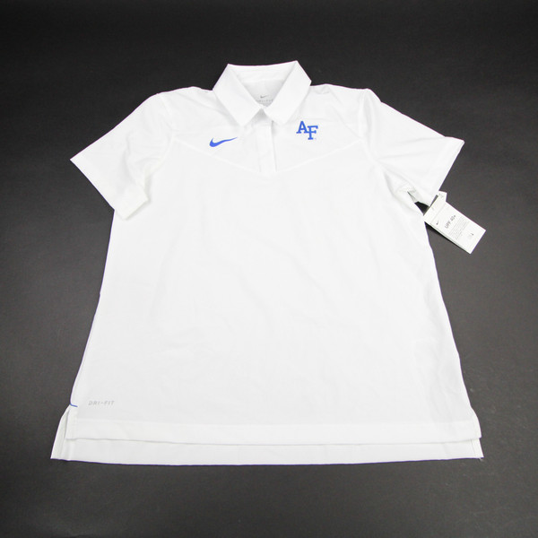 Air Force Falcons Nike OnField Polo Women's White Used L-TOPS-126967