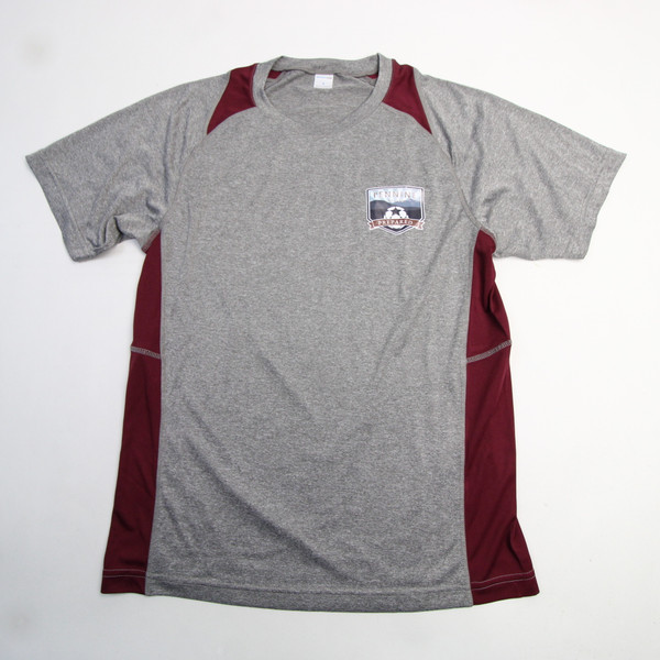 Pennine United Sport-Tek Short Sleeve Shirt Men's Gray/Maroon New S-TOPS-127365