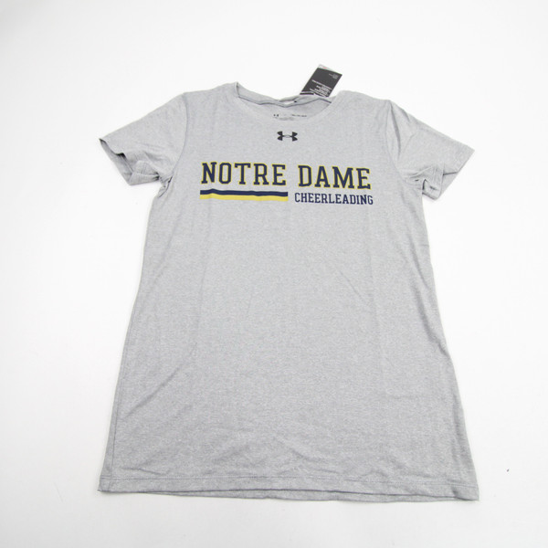 Notre Dame Fighting Irish Under Armour HeatGear Short Sleeve Shirt Women's New Gray-TOPS-127904