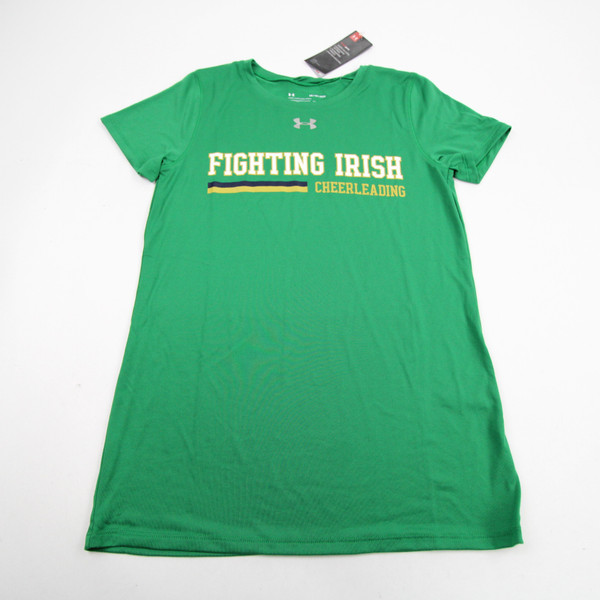 Notre Dame Fighting Irish Under Armour HeatGear Short Sleeve Shirt Women's New Green-TOPS-127916