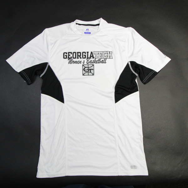Georgia Tech Yellow Jackets Russell Athletic Short Sleeve Shirt Men's New White/Black S-TOPS-128427